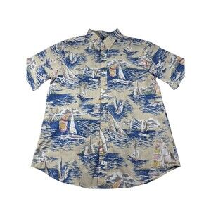 Reyn Spooner 2XL XXL Tailored Fit Sailboat Hawaiian Shirt Button Front